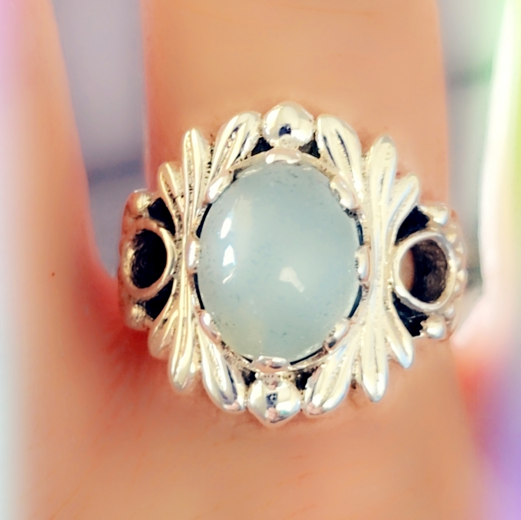 Fairy Band Sterling Silver Chalcedony Gemstone Ring